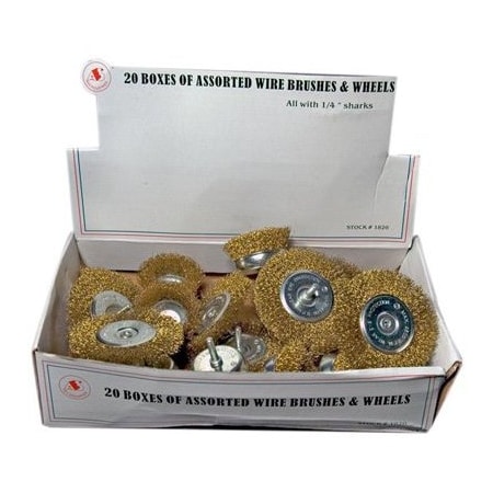 A E S Industries WIRE BRUSHES & WHL DSPLY ASST 20 PC AD1820